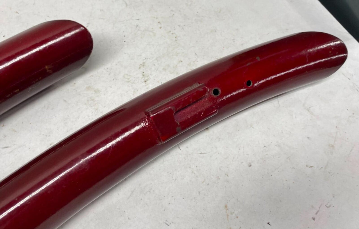 Harley Davidson Short Sweeping Staggered Exhaust Painted Red