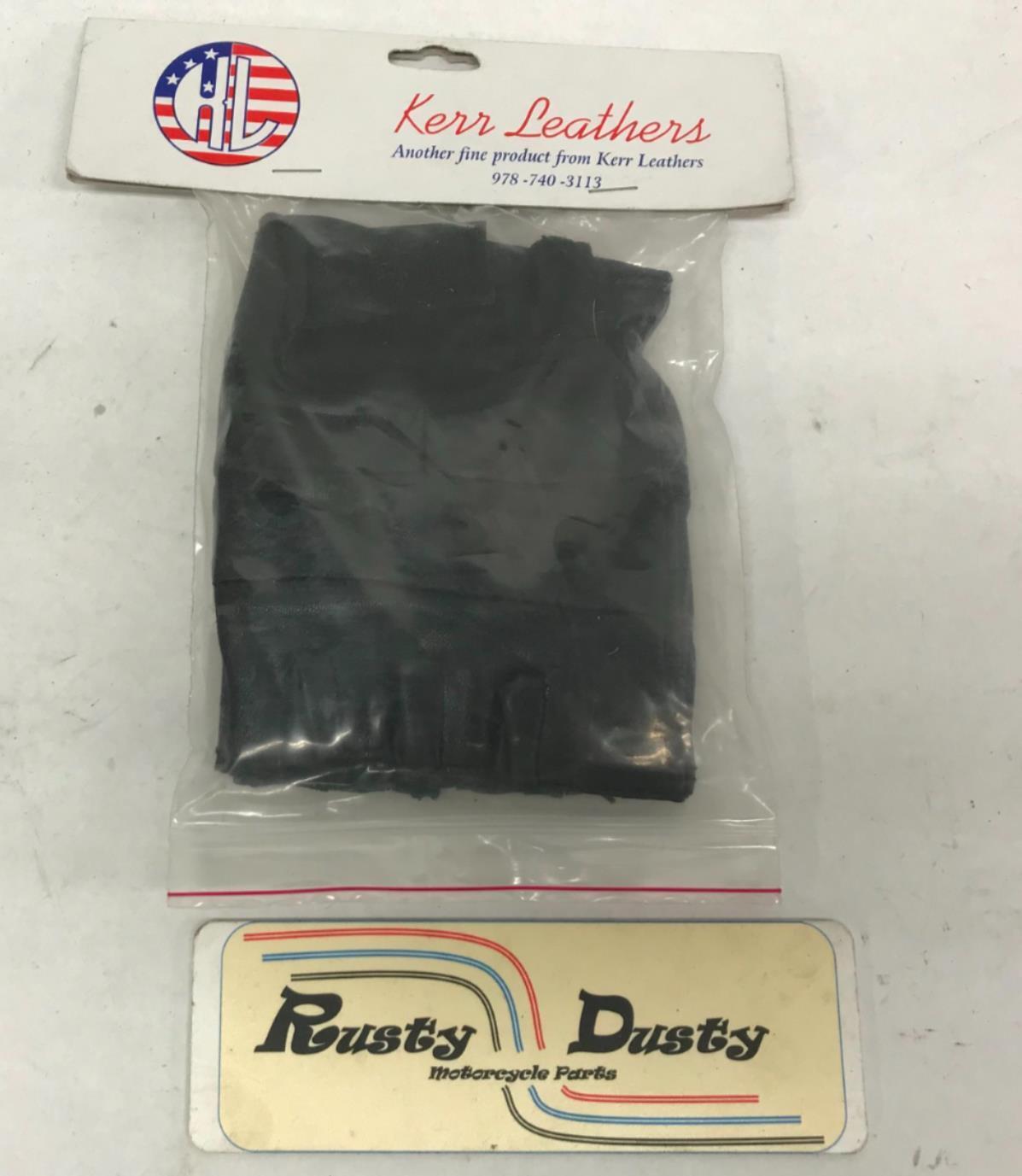 Kerr Leathers Fingerless Motorcycle Riding Protective Gloves (L) Size Large