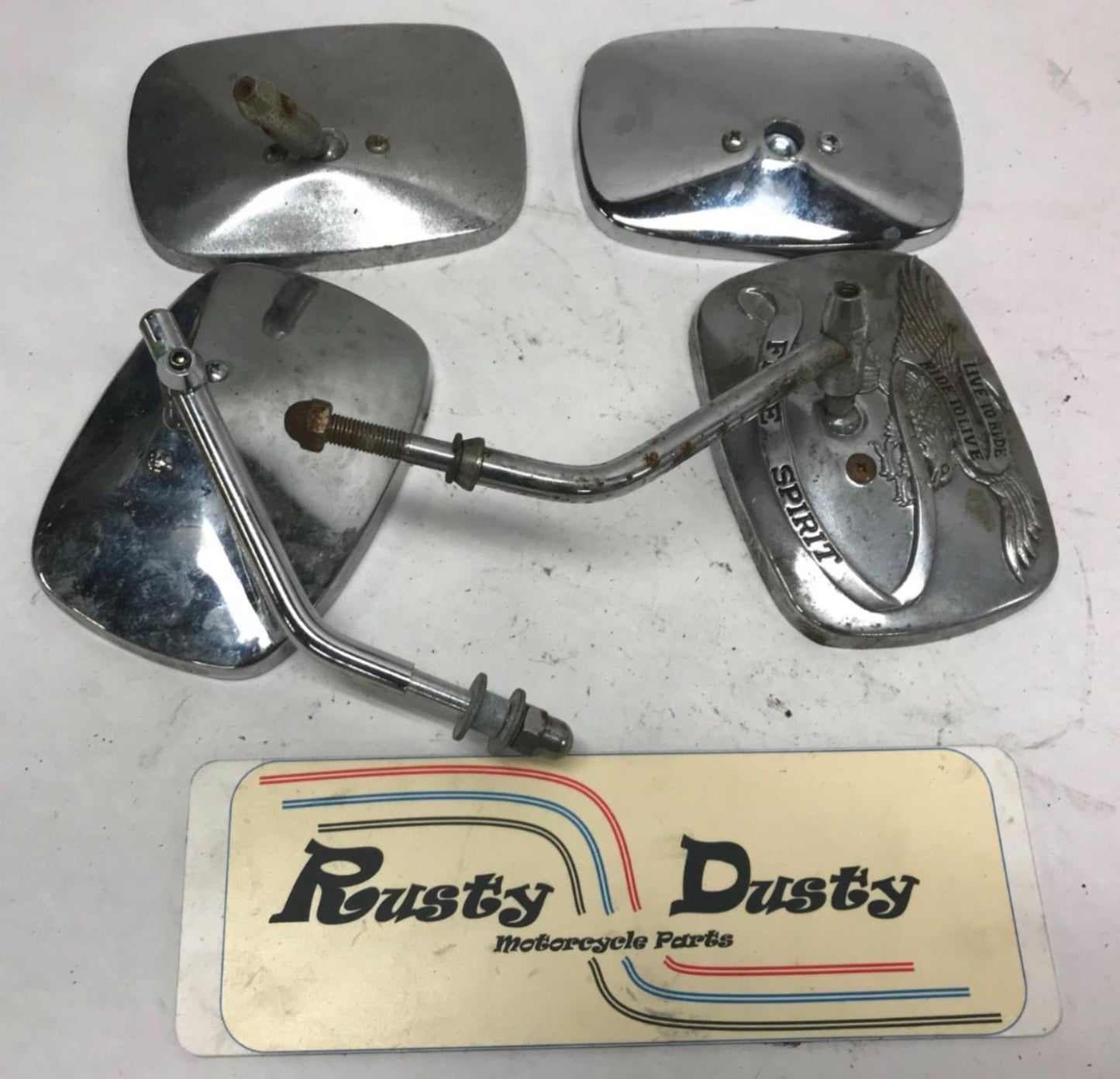 Lot of  (4) Harley Davidson aftermarket Mirrors Shovelhead Chrome Ironhead