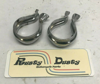 Pair of Harley Exhaust Tube Pipe Clamps Classic Vintage