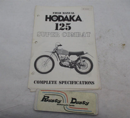 Lot of 3 Hodaka Specification Books Super 125 Combat Wombat Dirt Squirt 100