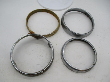 Mix Lot of 4 Vintage Motorcycle Headlight Trim Rings