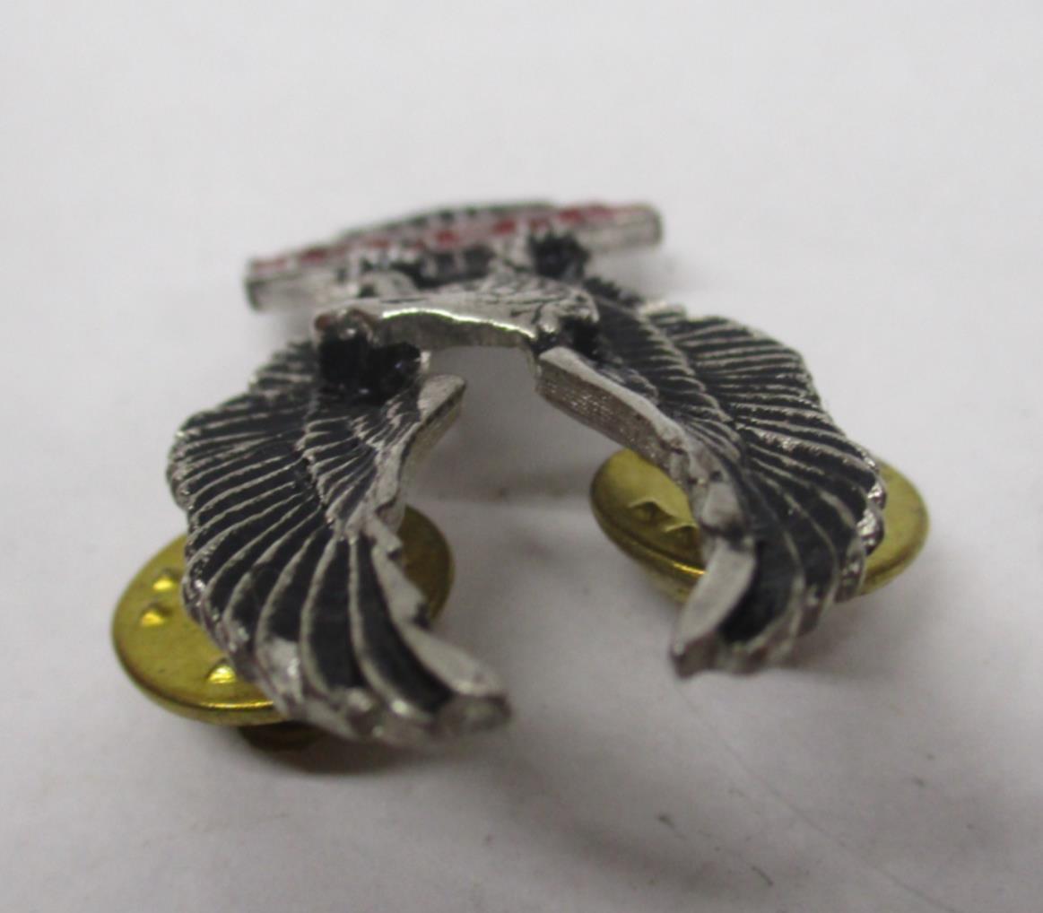 Suzuki Silver & Red Motorcycle Bike Cruiser Rider Vest Jacket Eagle Metal Pin