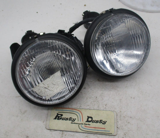 Universal Motorcycle Dual Headlight Fork Mounted Setup Chopper Bobber