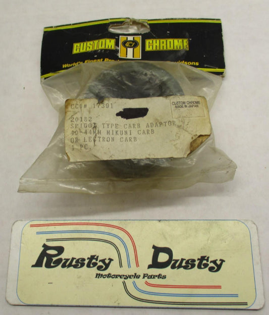 Custom Chrome Spigot Type Carb Adapter 40-44mm Mikuni / Lectron Carb 17391