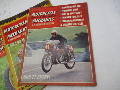 Lot of 4 1971 Vintage Motorcycle Mechanics Magazines Sep Jan Aug July 1971