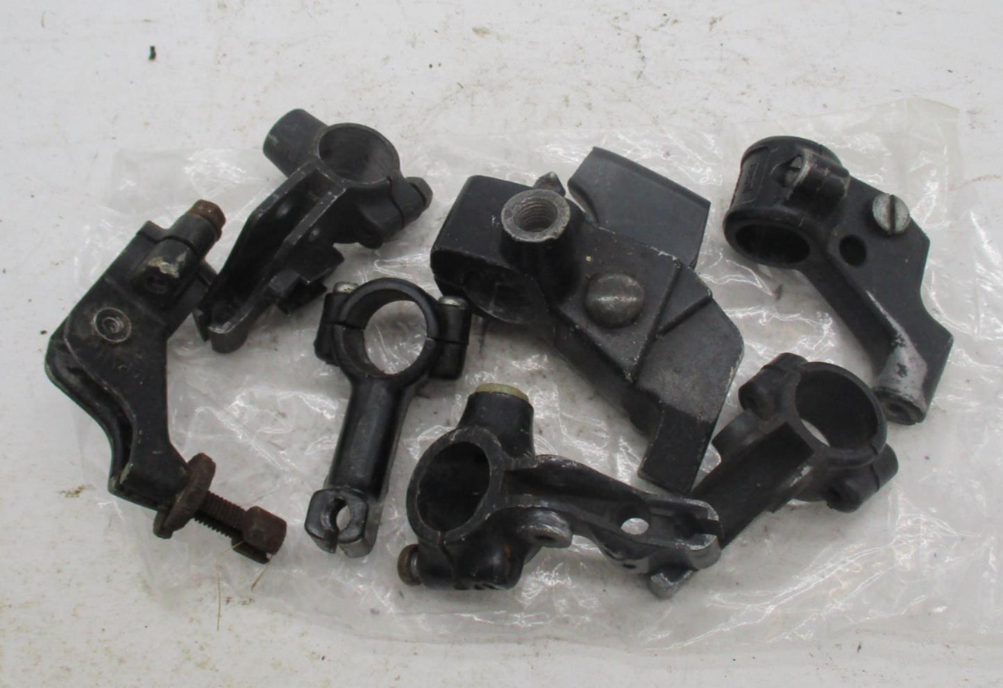 Mixed Lot of Vintage Motorcycle Hand Control Lever Brackets & Perches