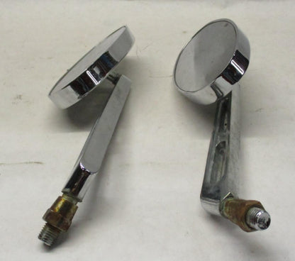 Harley Chrome Set Oval Custom Mirrors Slotted Sportster Softail Dyna