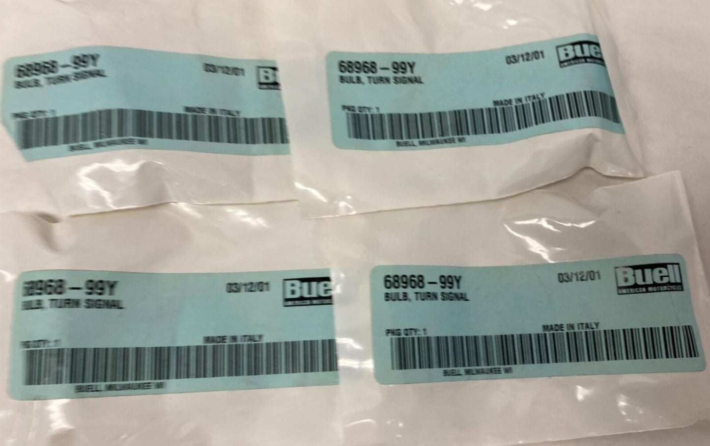 Harley Buell Genuine Lot (4) Turn Signal Bulbs 68968-99Y