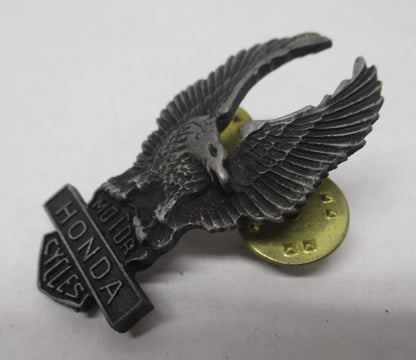 Honda Motorcycle Bike Chopper Cruiser Rider Vest Jacket Metal Eagle Silver Pin