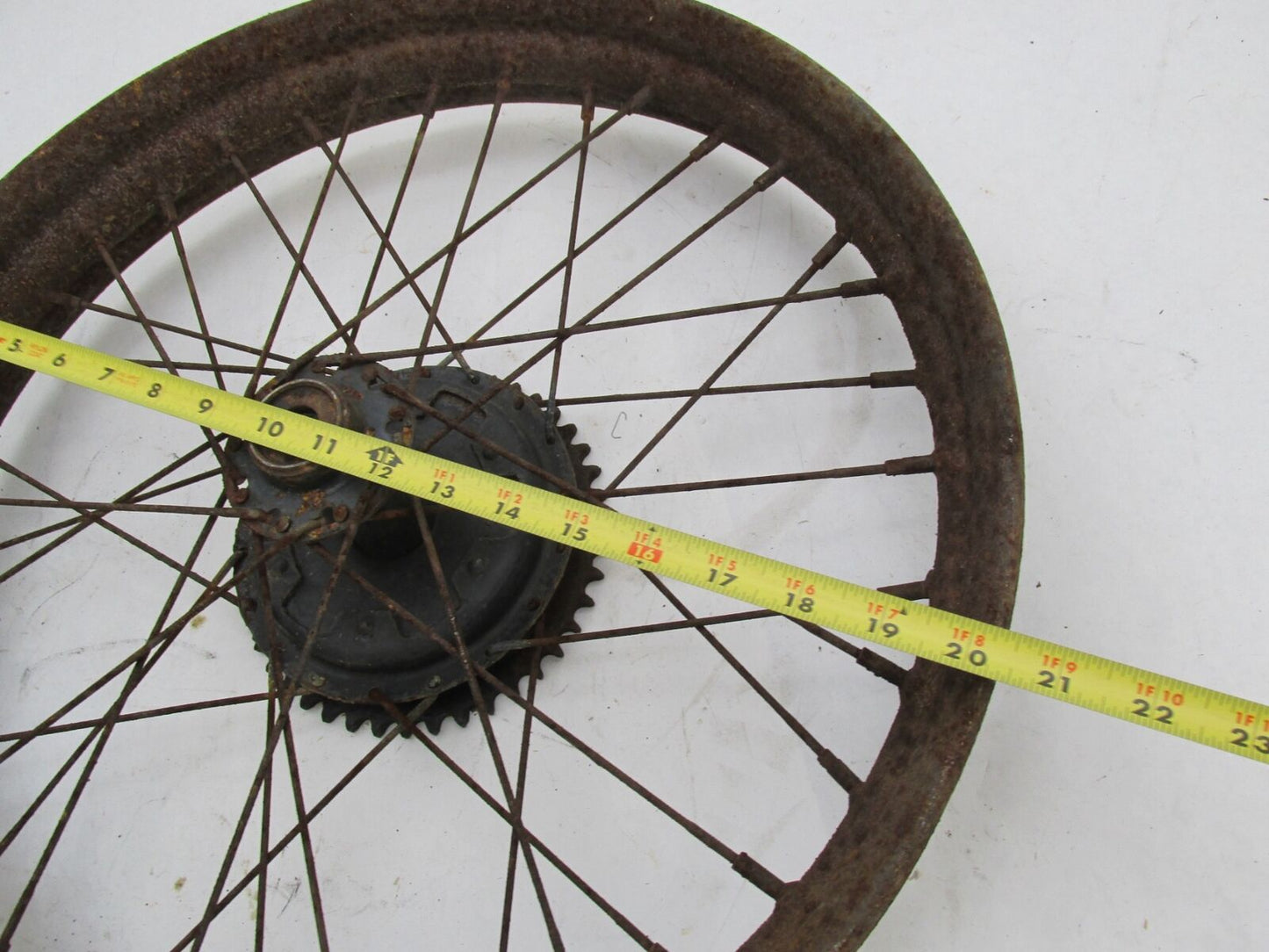 Antique Harley Hummer 18" Rear Wheel Rim w/ Spokes Hub & Drum Brake