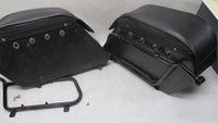 Harley Davidson Saddlemen Leather Saddlebags Luggage Bags w/ brackets Mounts