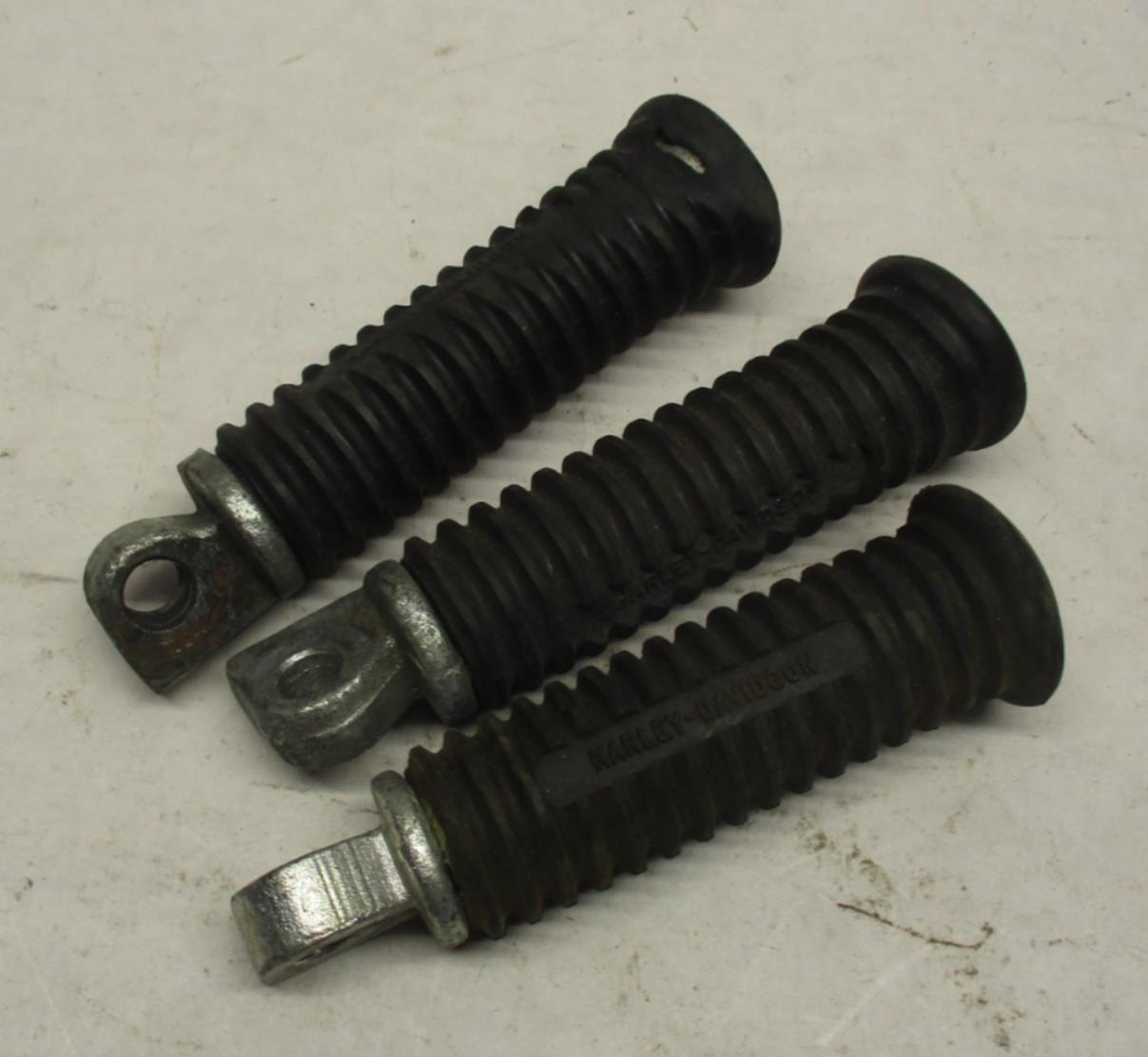 Lot of 3 Harley Davidson Passenger Round Stock OEM Footpegs Rubber