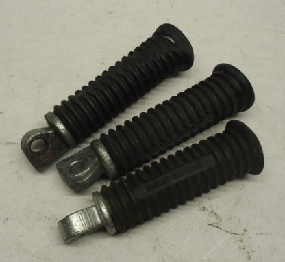 Lot of 3 Harley Davidson Passenger Round Stock OEM Footpegs Rubber