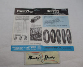 Vintage Pirelli Italian Motorcycle Tires Sales Brochure Size & Price List