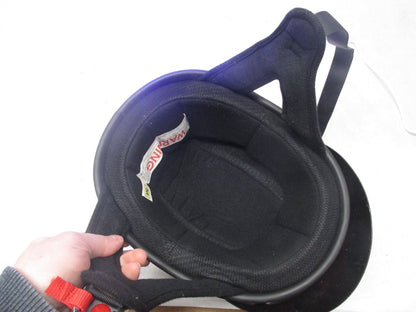 Outlaw Black and Red Medium M T-70 Motorcycle Half Helmet 57-58cm