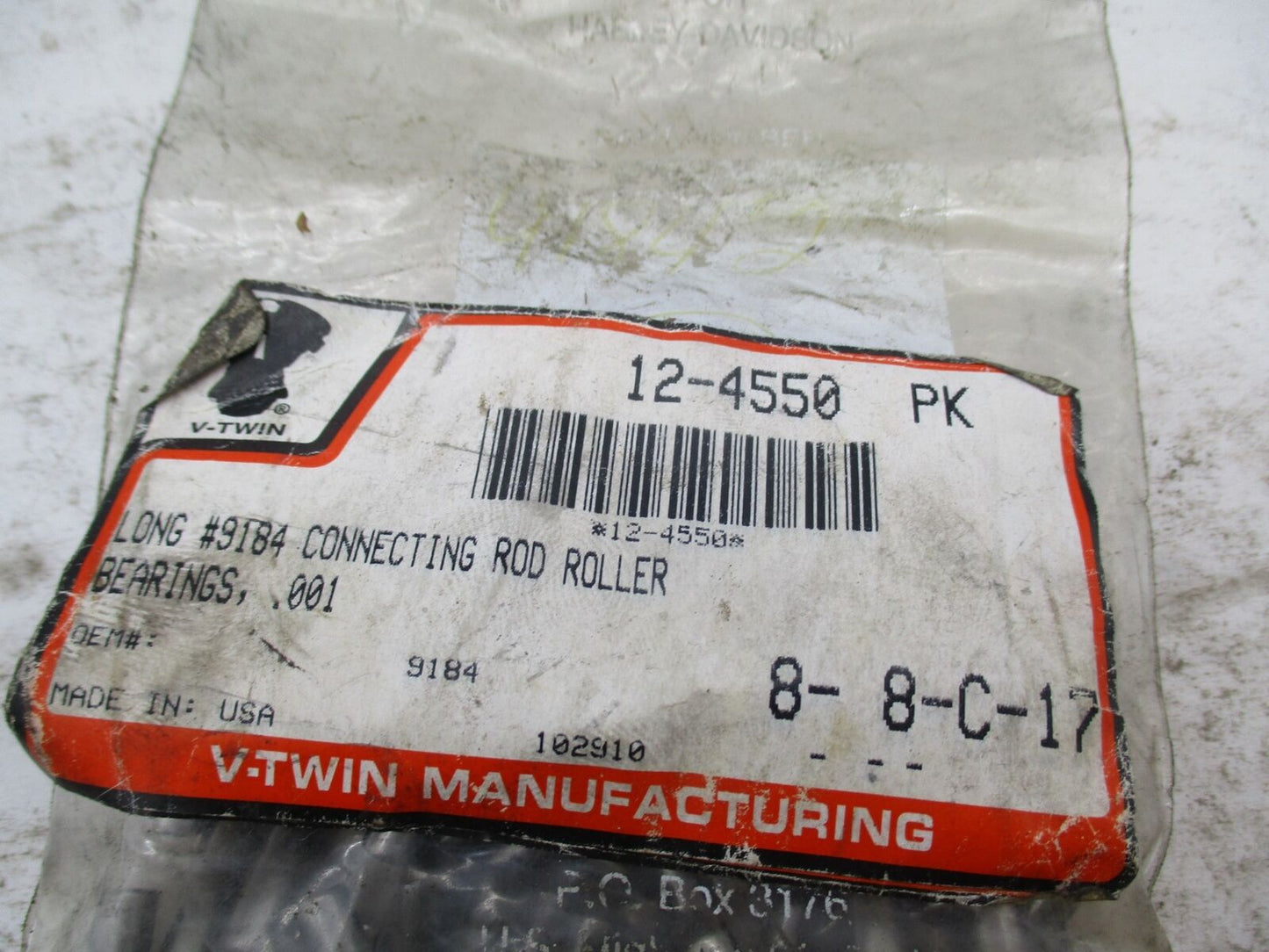 Harley Davidson V-Twin NOS 12-4550 Long Connecting Rod Roller Bearings #9184