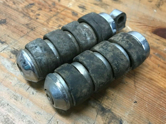 Pair (2) Original Harley Touring Highway Foot Peg Chrome Metal Rubber Shovelhead