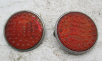 Pair of Vintage Bicycle "Bike" Red 2-1/8" Diameter Reflectors