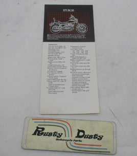 Harley Davidson Original Genuine Sturgis Dealer Sticker Tearaway Price Sheet