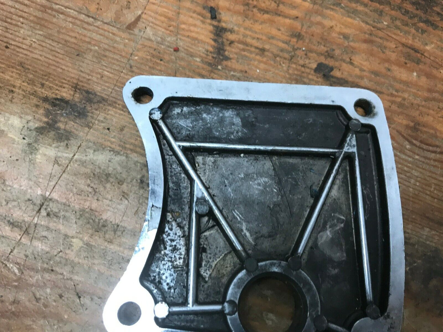 HARLEY DAVIDSON CHROME PRIMARY INSPECTION COVER w/ Foot Peg Hole Mount point