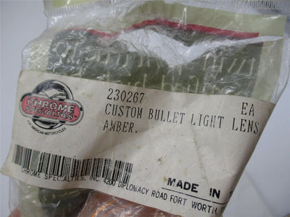Harley Davidson Chrome Specialties Bullet Amber Light Lens 230267