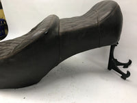 Harley Davidson Mustang Super Glide Seat Diamond Stitched Leather Brown
