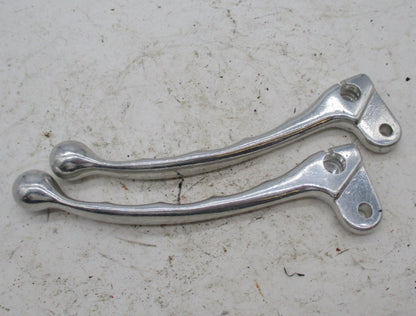 Pair Vintage BSA Triumph Polished Contoured Ergonomic Hand Levers Brake Clutch
