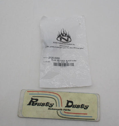 Namz Custom Cycle Products Black 2 Pin Deutsch Plug 2120-0052 Harley Davidson