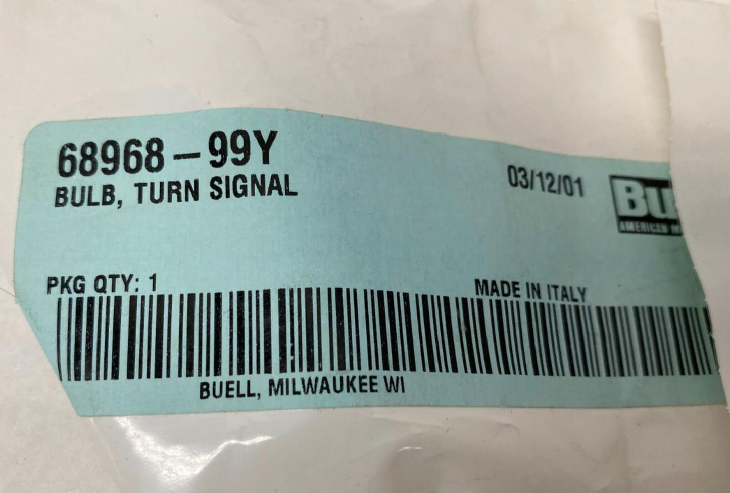 Harley Buell Genuine Lot (4) Turn Signal Bulbs 68968-99Y