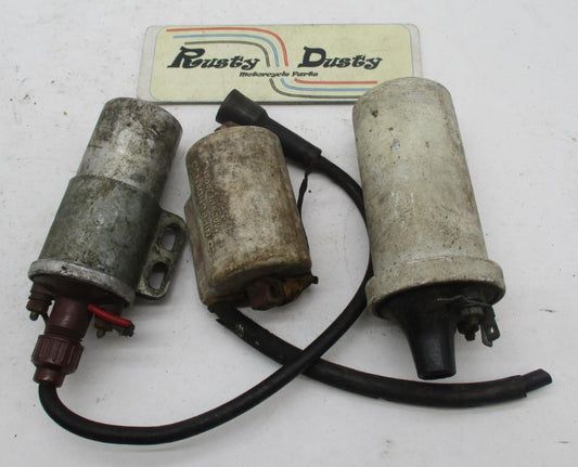 Mixed Lot of 3 Vintage Motorcycle Unmarked Ignition Coils