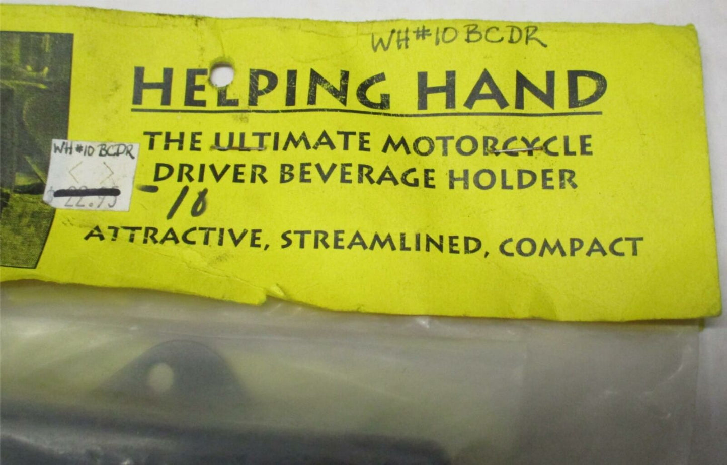 Helping Hand Motorcycle Driver Beverage Holder WH#10BCDR Harley