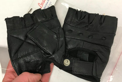 Kerr Leathers Fingerless Motorcycle Riding Protective Gloves (L) Size Large