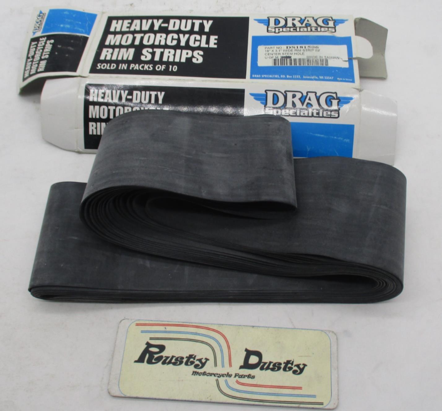 Lot of 7 Drag Specialties 18"x3.1" Wide Rim Strip w/ Center Stem Hole DS181506