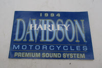 Harley Davidson Genuine 1994 Motorcycle Premium Sound System Manual 99464-94