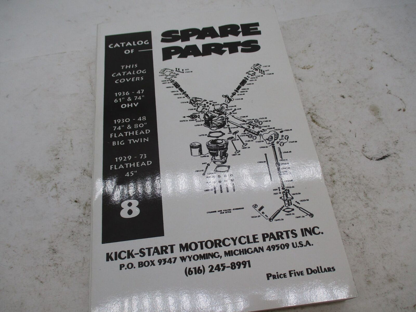 Harley 1936-47 61" 74" OHV 1930-48 74" 80" Flathead Parts Catalog Kick-Start