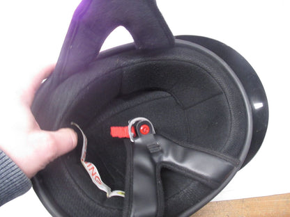 Outlaw Black and Red Medium M T-70 Motorcycle Half Helmet 57-58cm