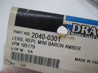 Drag Specialties NOS Mini Baron Rectangular Amber Lens 2040-0301