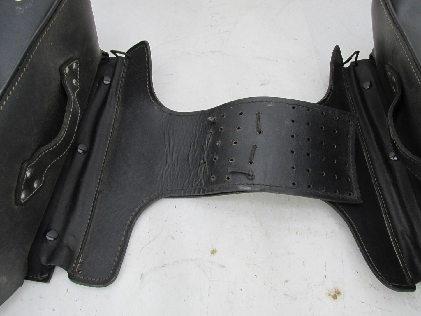 Set of Harley Davidson Universal Pleather Black Saddle Bags w/ Eagle Star Emblem