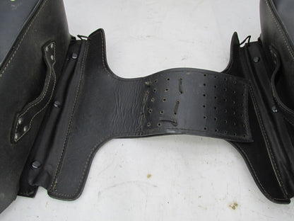 Set of Harley Davidson Universal Pleather Black Saddle Bags w/ Eagle Star Emblem
