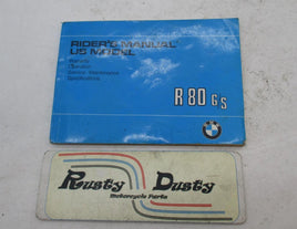 Vintage Original BMW US Rider's R80 G/S Operation Manual Book