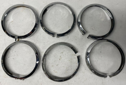 Lot of (6)  Harley Davidson Auxiliary Lamp Light Trim Rings