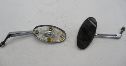 Pair Set of Harley Davidson Chopper Oval Chrome Custom Mirrors
