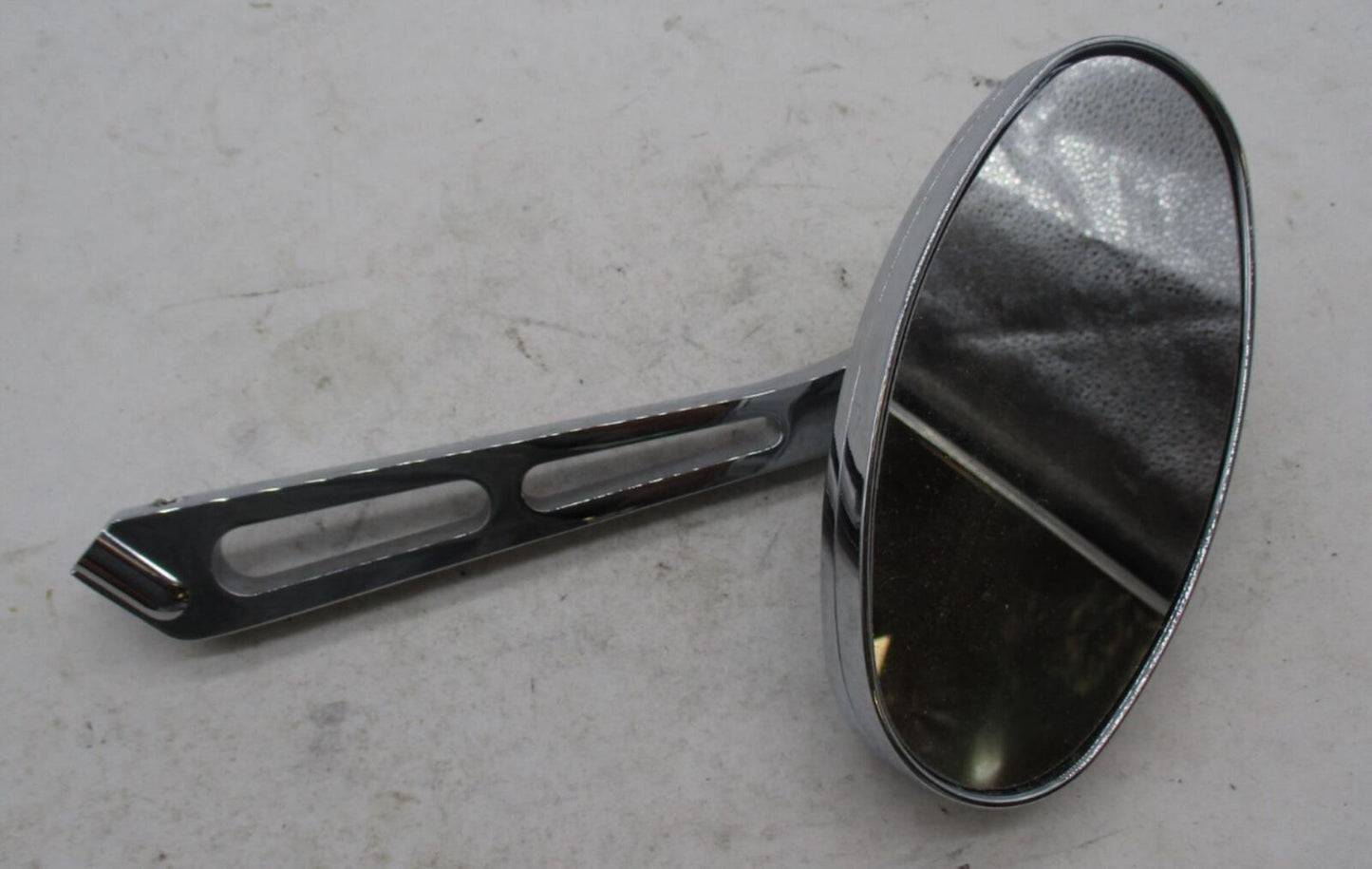 Harley Davidson Chrome Oval Slotted Stem Left Side Mirror