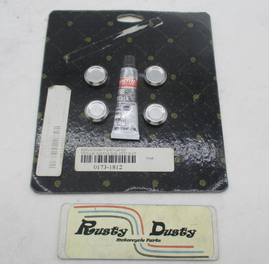 Harley Roland Sands Vintage Handle Bar Replacement End Cap Kit 0173-1812