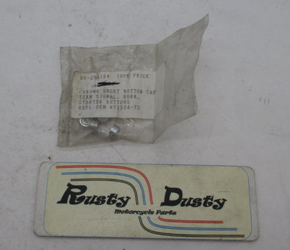 Pack of 10 Harley Chrome Turn Signal Horn Starter Short Button Caps DS-272154