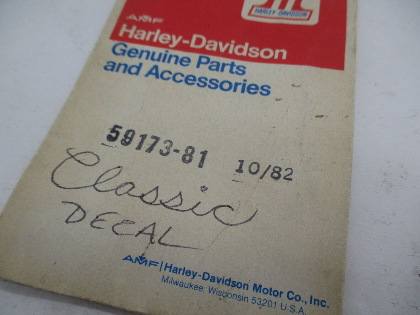 Harley Davidson Genuine NOS Classic Decal Sticker 59173-81