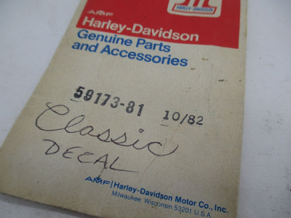Harley Davidson Genuine NOS Classic Decal Sticker 59173-81