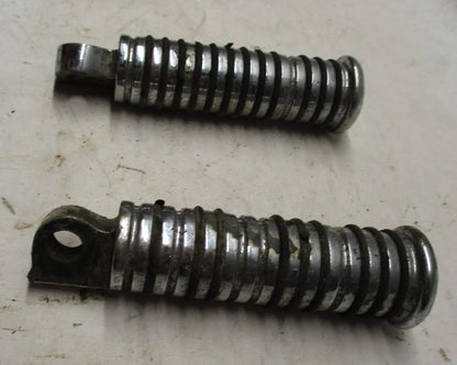 Pair Harley Davidson Shovelhead Sportster Foot Pegs Round Chrome Ribbed #3