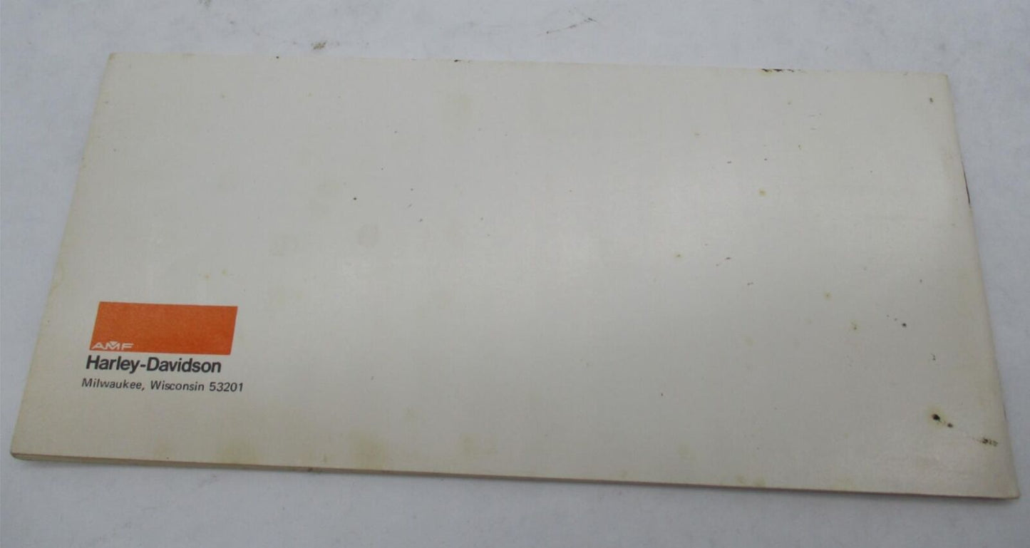 Harley-Davidson Original Genuine AMF Owners Warranty & Maintenance Manual Book